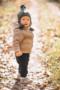 Cute little boy in an autumn park